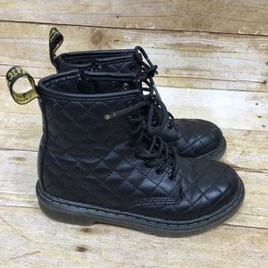 Dr. Martens Corlaney Black Quilted Leather Boots 1